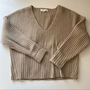 Everlane v-neck crop wool-cashmere sweater